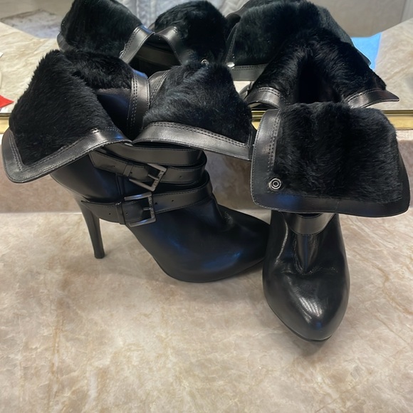 BLACK LEATHER FUR BOOTS! Multi Functional! Leather Fur options! Size:6.5 - Picture 6 of 16